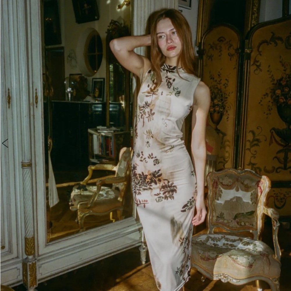 With Jéan Syros Midi Dress in Mache